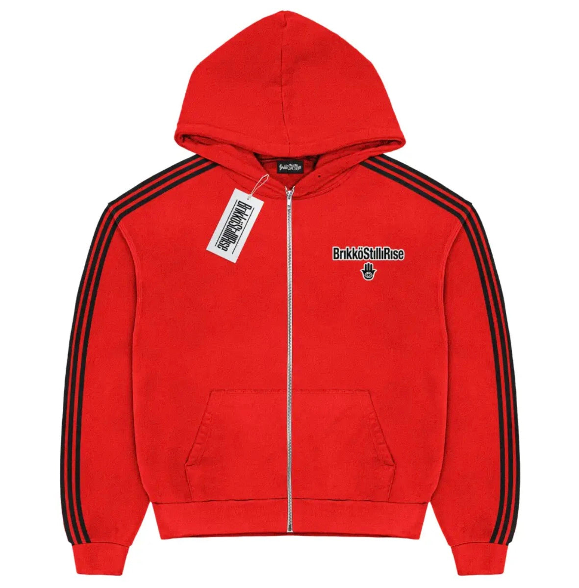 Brikko Red Zip Up Hoodie