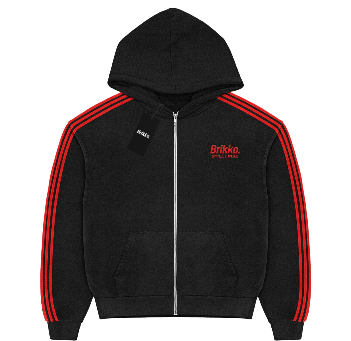 Black Oversized Zip Up Hoodie