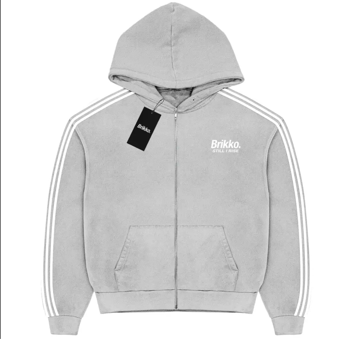 Grey Oversized Zip Up Hoodie