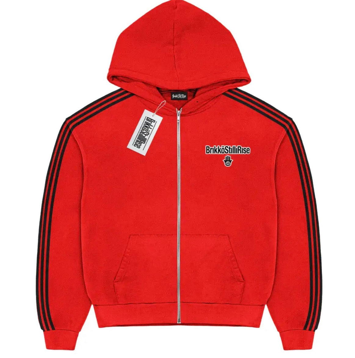 Brikko Red Zip Up Hoodie