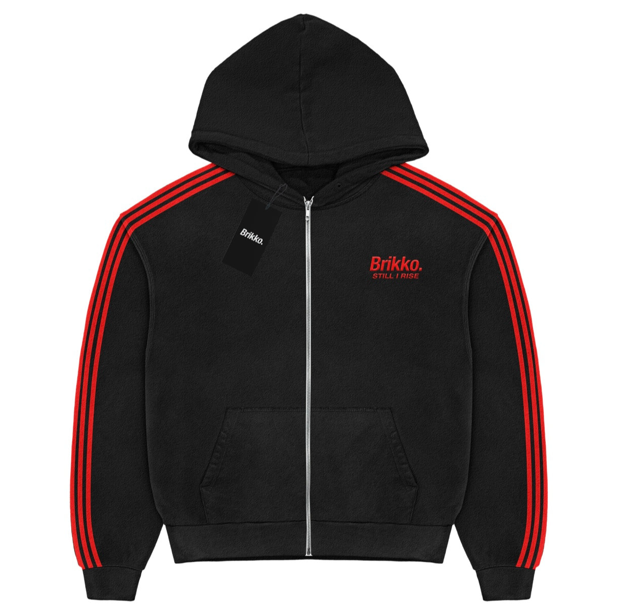 Black Oversized Zip Up Hoodie