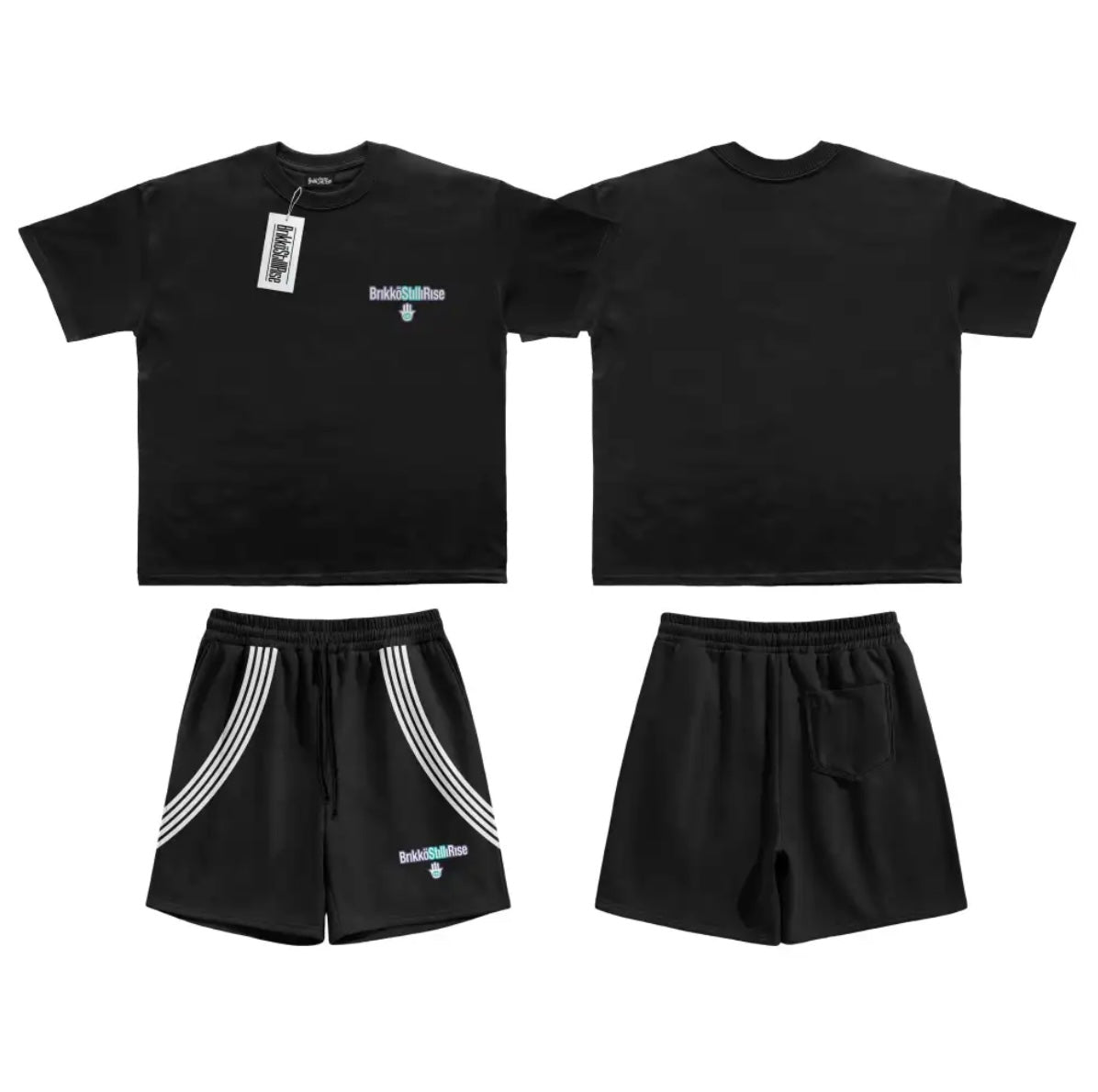 Brikko Black Shorts Set
