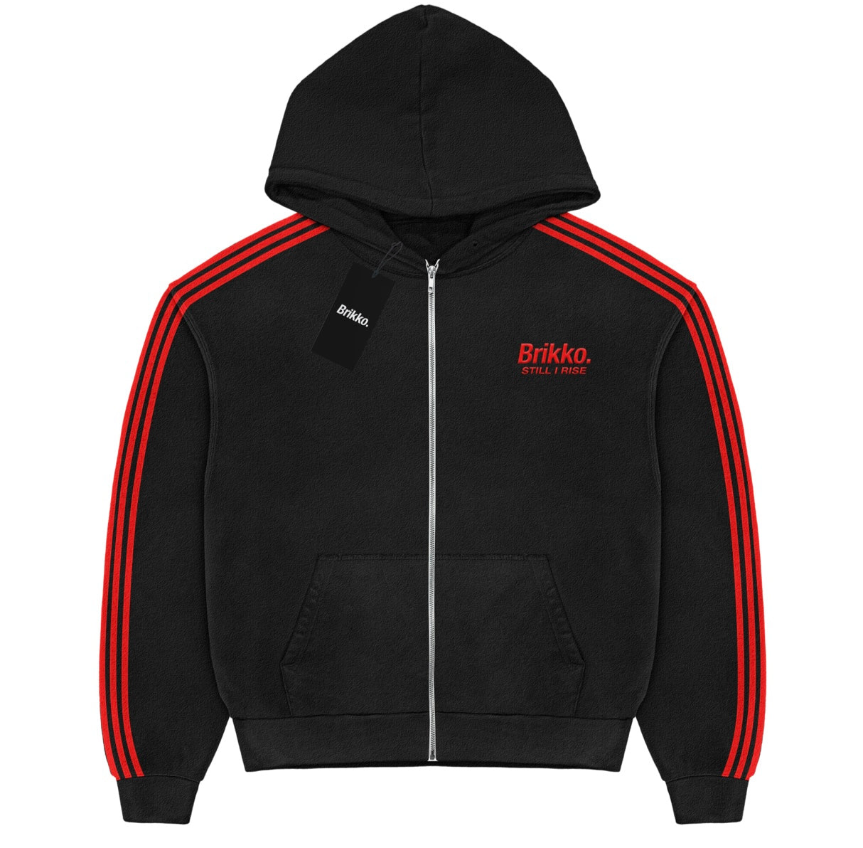 Black Oversized Zip Up Hoodie
