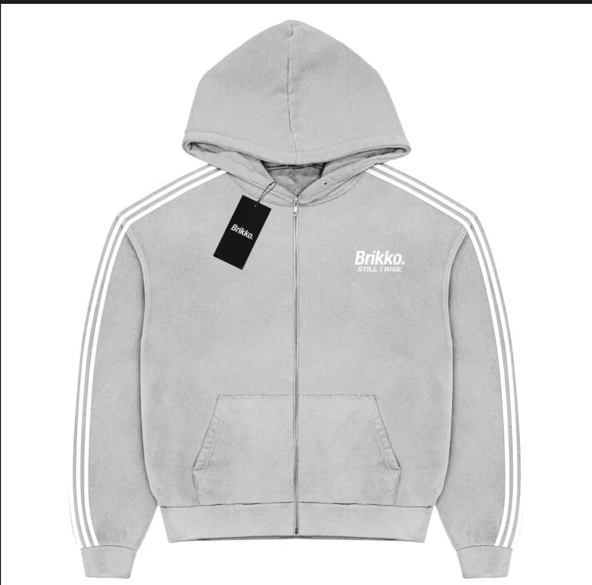 Grey Oversized Zip Up Hoodie